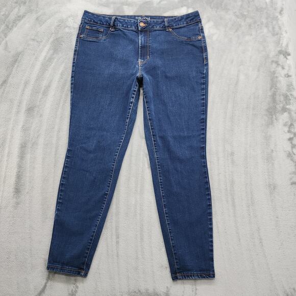 Maurices Denim - Maurices Jeans Womens 20W Blue Dark Wash High Rise Jegging Stretch Denim Skinny